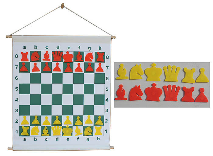 Échiquier mural magnétique avec pièces colorées